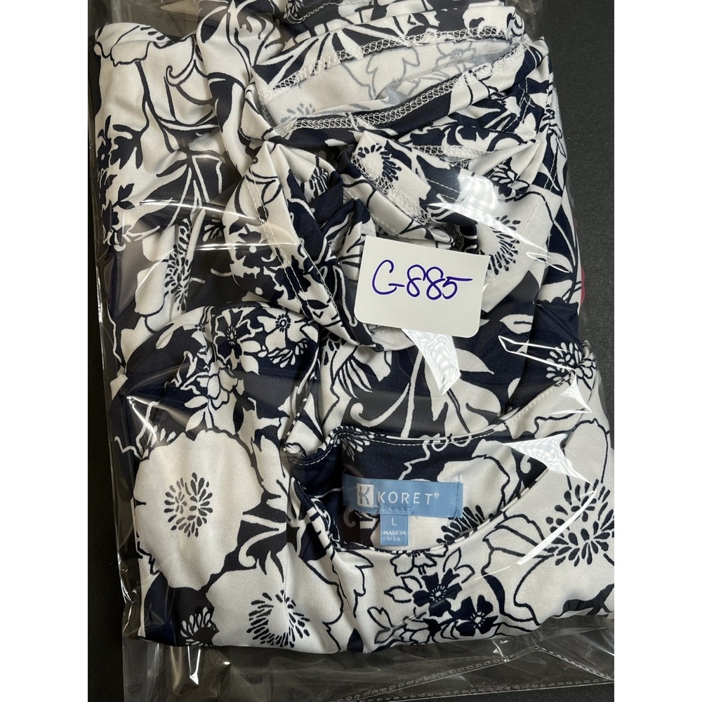 Koret Blue White Floral Sleeveless Dress Size Large - Picture 15 of 15
